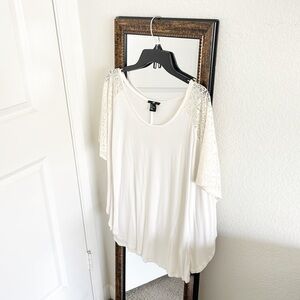 H&M cream lace batwing top